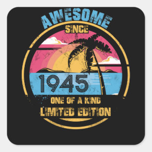 Sticker Carré 77 Ans Awesome depuis 1945 77e anniversaire
