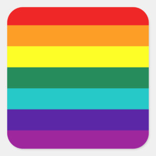 Sticker Carré 7 bandes Stick Gay pride arc-en-ciel