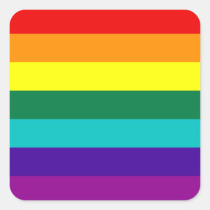 Sticker Carré 7 bandes Stick Gay pride arc-en-ciel