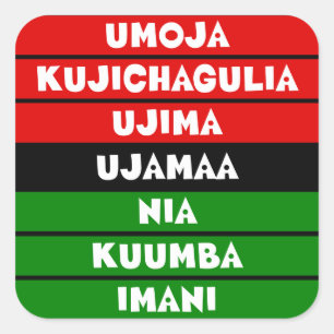 Sticker Carré 7 Principes de Kwanzaa