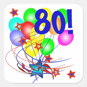 Sticker Carré 80 ! Ou n'importe quel anniversaire d'âge monte e