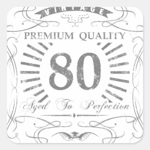 Sticker Carré 80e anniversaire Gag cadeau