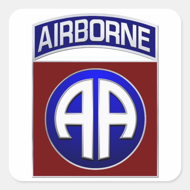 Sticker Carré 82e division aéroportée Toutes les armes de combat (Devant)