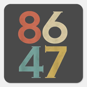 Sticker Carré 86 47 Trump Cool rétro anti-Trump