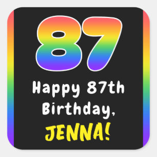 Sticker Carré 87e anniversaire : Rainbow Spectrum # 87, Nom pers