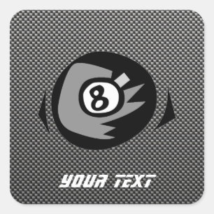 Sticker Carré 8 billes ; Faux Fibres de Carbone