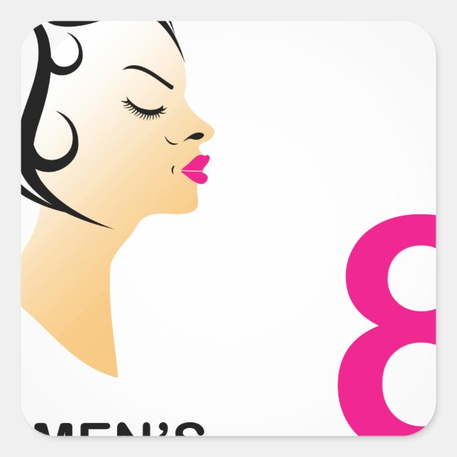 Sticker Carré 8 mars Journée internationale des femmes (Devant)
