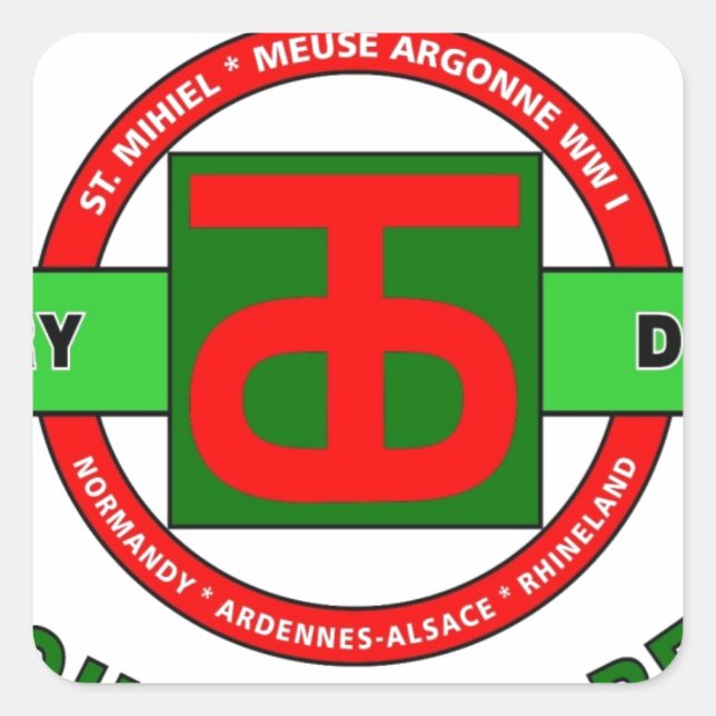 STICKER CARRÉ 90E DIVISION DE L'INFANTERIE DIVISION "TOUGH 'OMBR (Devant)