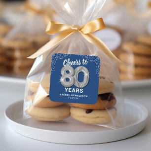 Sticker Carré À 80 Ans Joyeux Anniversaire Adulte