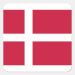 Sticker Carré A bas prix ! Drapeau du Danemark