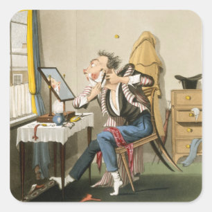 Sticker Carré A Blunt Razor, pub. par Hunt, 1827 (etchin coloré)