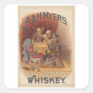 Sticker Carré A & H. Meyers - Whiskey Vintage