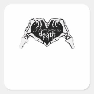 Sticker Carré À la mort - Squelette Coeur main