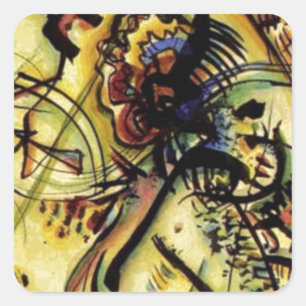 Sticker Carré À la voix inconnue de Kandinsky