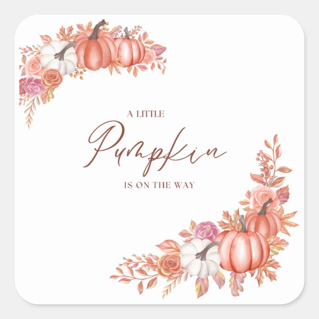 Sticker Carré A Little Pumpkin Is On the Way Paper Napkin (Devant)