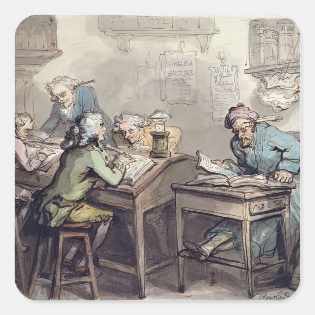 Sticker Carré A Merchant's Office, 1789 (stylo et encre et avec  (Devant)