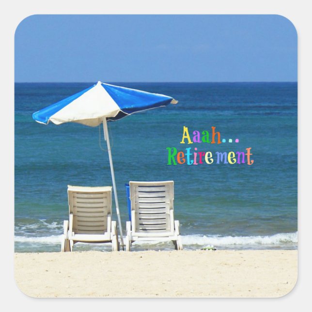 Sticker Carré Aaah...retraite (Devant)