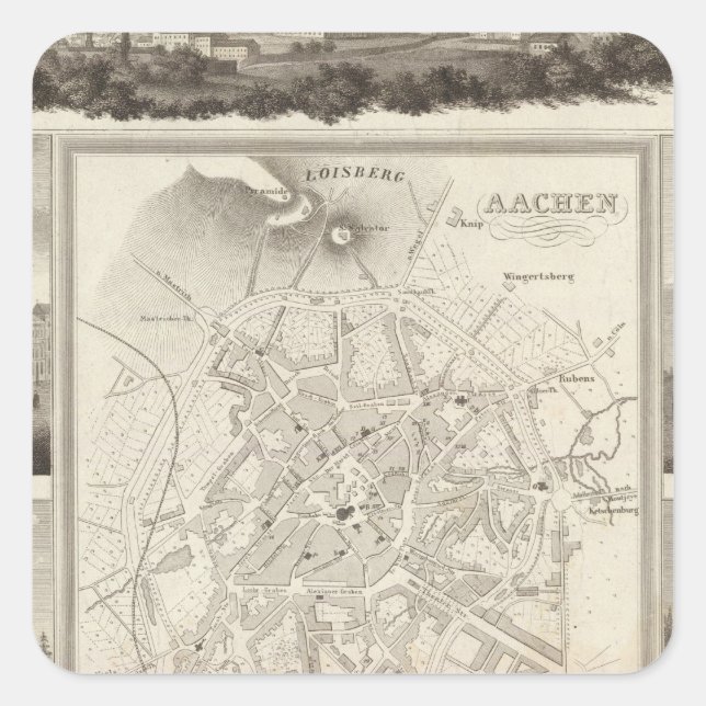 Sticker Carré Aachen, Allemagne (Devant)