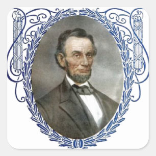 Sticker Carré Abe Lincoln Président américain Vintage Portrait U