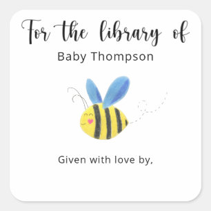 Sticker Carré Abeille - Baby shower, livres pour bébé