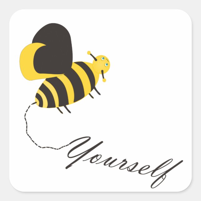Sticker Carré Abeille toi-même (Devant)