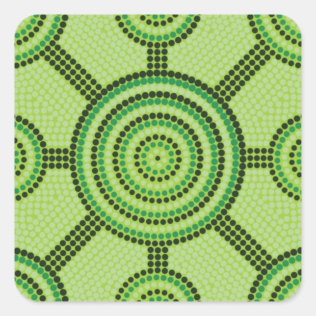 Sticker Carré Aboriginal dot painting (Devant)