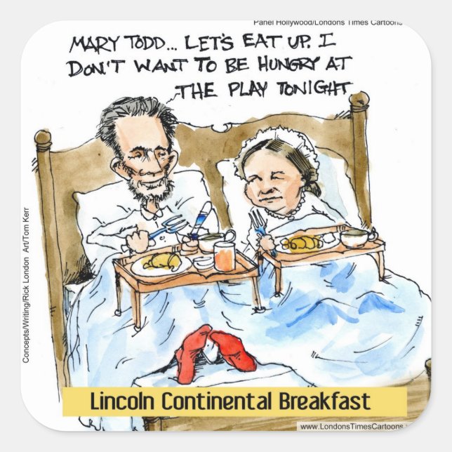Sticker Carré Abraham Lincoln & Mary Todd Petit Déjeuner En Cham (Devant)
