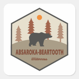 Sticker Carré Absaroka - Ours de la nature