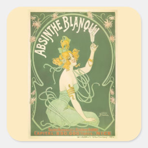 Sticker Carré Absinthe Blanqui Nover Art