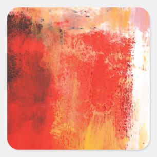 Sticker Carré Abstrait rouge créatif