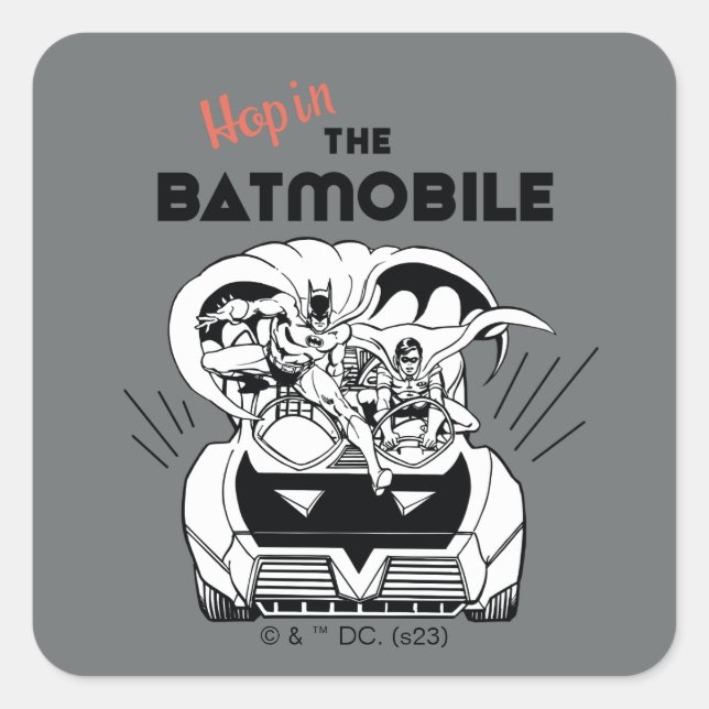 Sticker Carré Accéder au Batmobile (Devant)