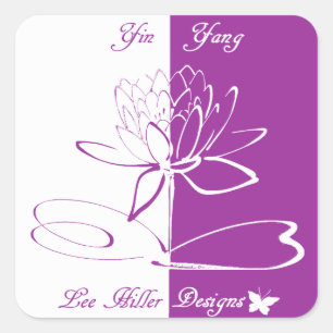 Sticker Carré Accents de logo Lee Hiller Blanc Violet