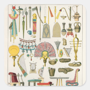 Sticker Carré Accessoires égyptiens, de 'Trachten der Voelker'