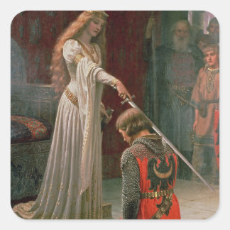 Sticker Carré Accolade - Edmond Blair Leighton Chevalier du Moye