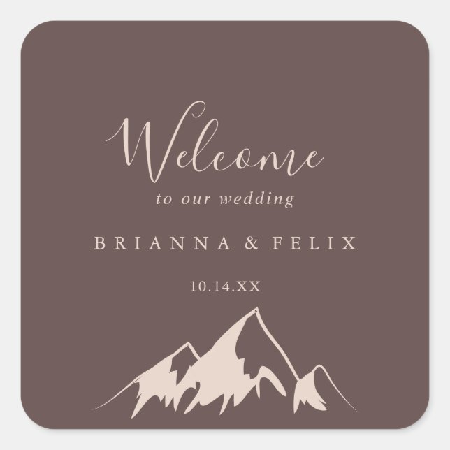 Sticker Carré Accueil de Clear Mountain Mariage campagnard (Devant)