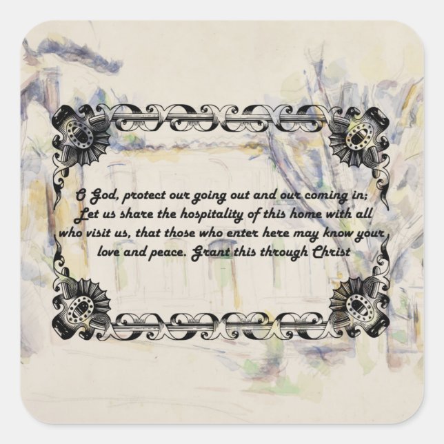 Sticker Carré Accueil Prière Bénédiction Religieuse cite des mot (Devant)