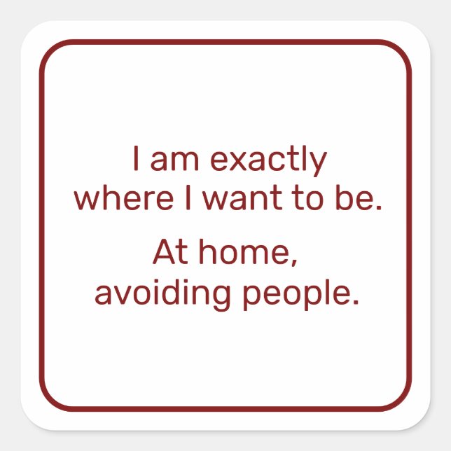 Sticker Carré Accueil (rouge) (Devant)