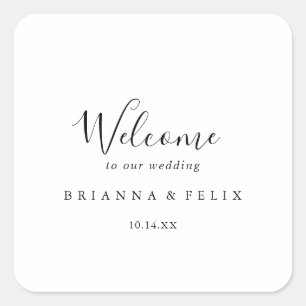 Sticker Carré Accueil simple et minimaliste du Mariage