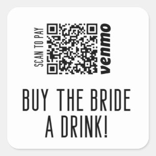 Sticker Carré Acheter À La Mariée Un Verre