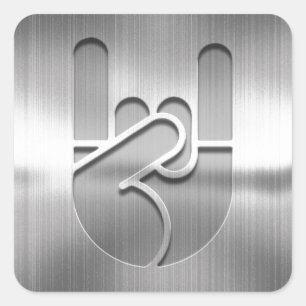 Sticker Carré Acier à main de roche