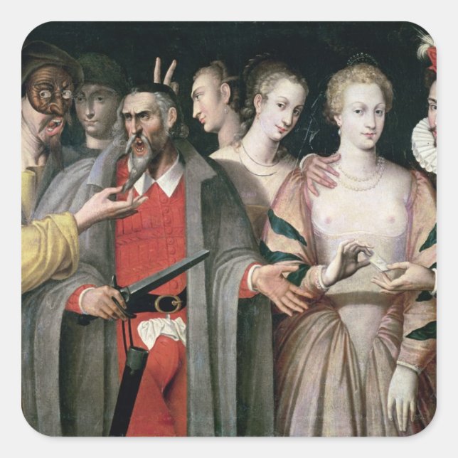 Sticker Carré Acteurs du Commedia dell'Arte (Devant)