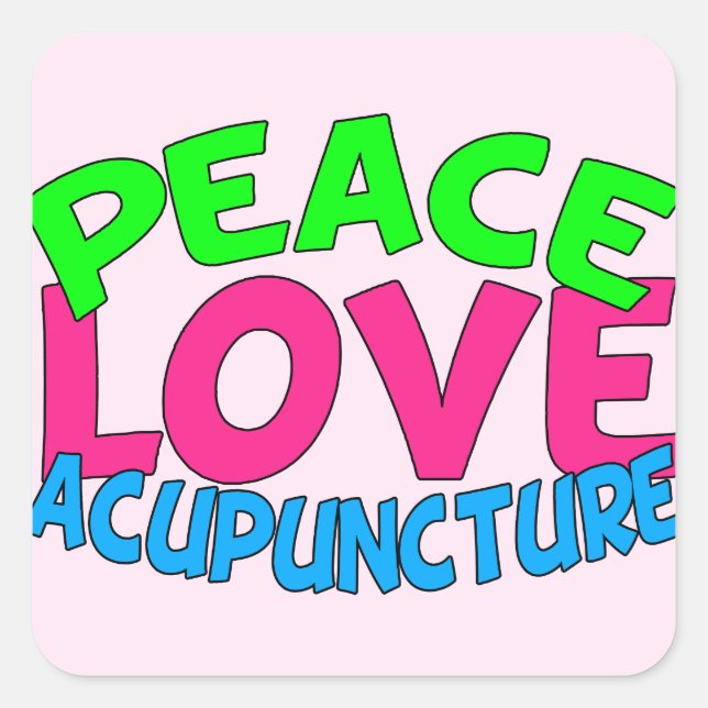 Sticker Carré Acupuncture d'amour pour la paix (Devant)