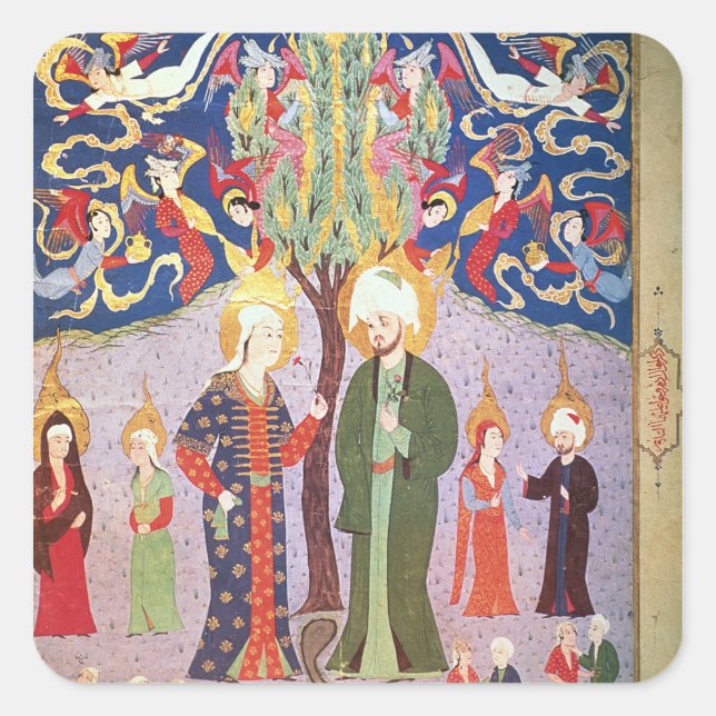 Sticker Carré Adam et Eve et leurs treize jumeaux (Devant)