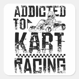 Sticker Carré Addicité À Aller Kart