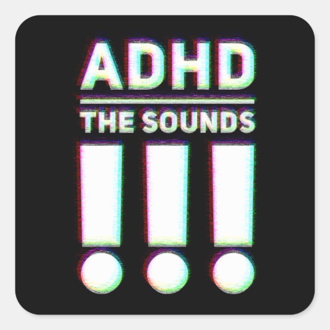 Sticker Carré ADHD les sons! ! Couleurs pastel (Devant)