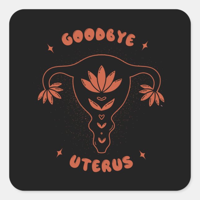 Sticker Carré Adieu Uterus (Devant)