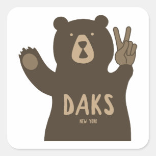 Sticker Carré Adirondacks Peace Bear