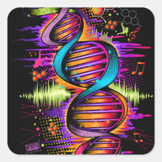 Sticker Carré ADN de musique