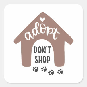 Sticker Carré Adopter ne pas faire de shopping