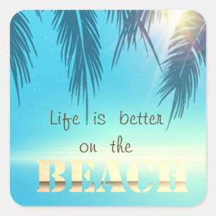 Sticker Carré Adorable Beach Palm